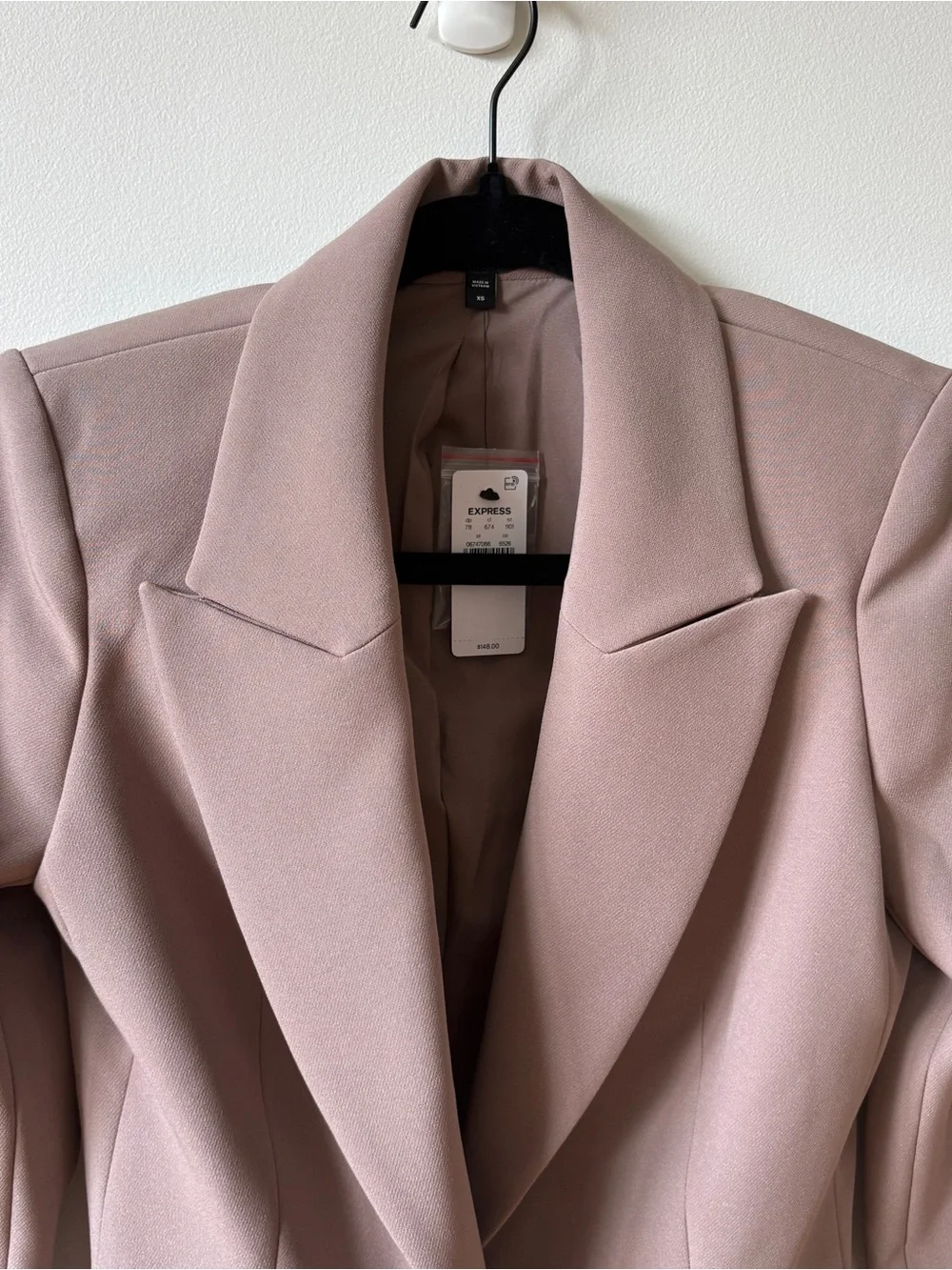 Express Tailored Single-Button Blazer and Pants Suit Set - Dusty Rose/Purple